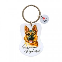 Pet Keyring with Charm | German Shepherd